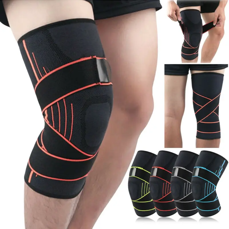 

Sports Kneepad Men Pressurized Elastic Knee Sleeve Compression Brace Patella Support Stabilizer Sports Gym Joint Pain
