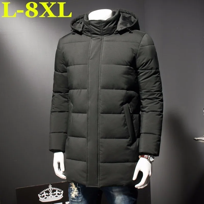 Осенне-зимнее Мужское пальто с подкладкой размеры 8XL 7XL | Мужская одежда