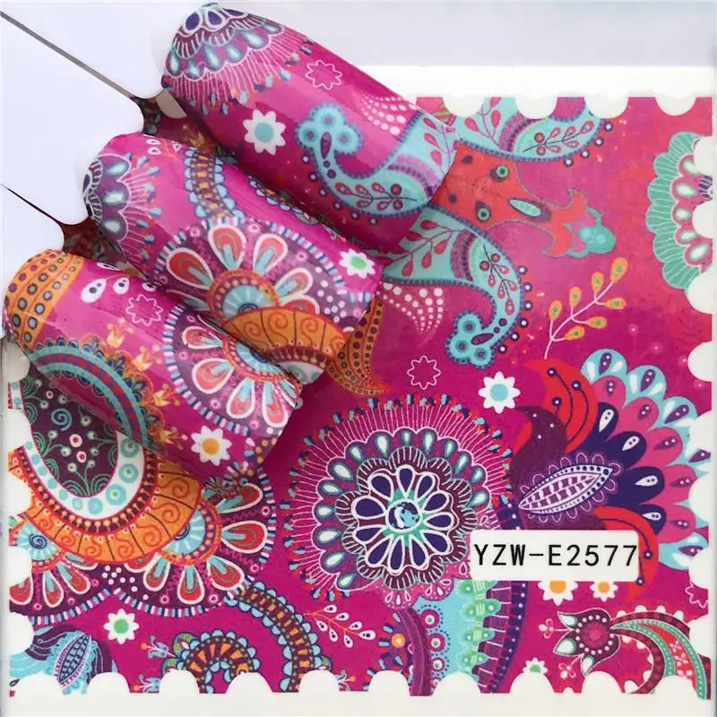 Ноготь LCJ наклейки для воды бабочка цветочные животные черный белый Геометрия