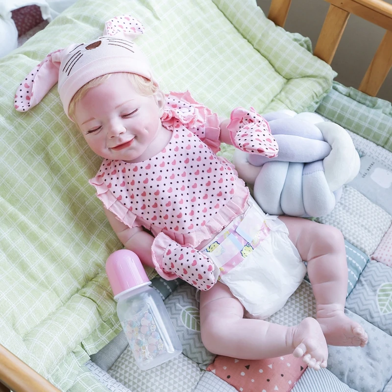 

55cm Realistic Doll Vinyl Toddler Babies Lifelike Princess Sleeping Toy for Girl 23GD