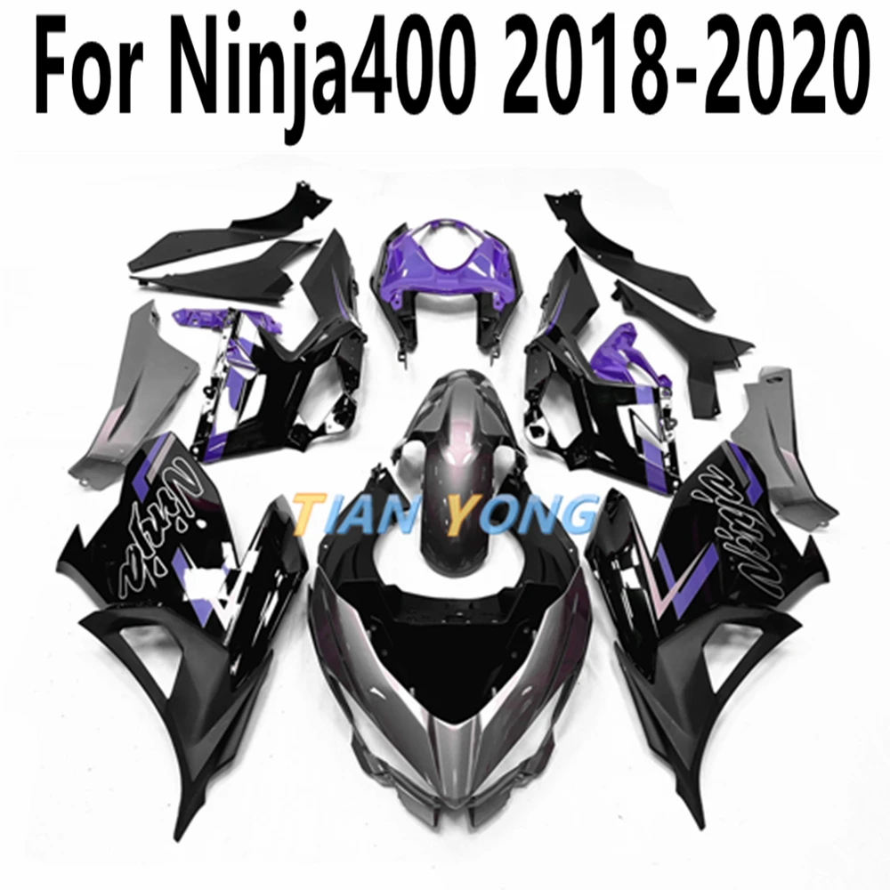 

Fit Ninja 400 18-19-20-21 Purple cement gray Cowling Injection ABS For Ninja400 2018-2019-2020-2021 Motorcycle Full Fairing Kit