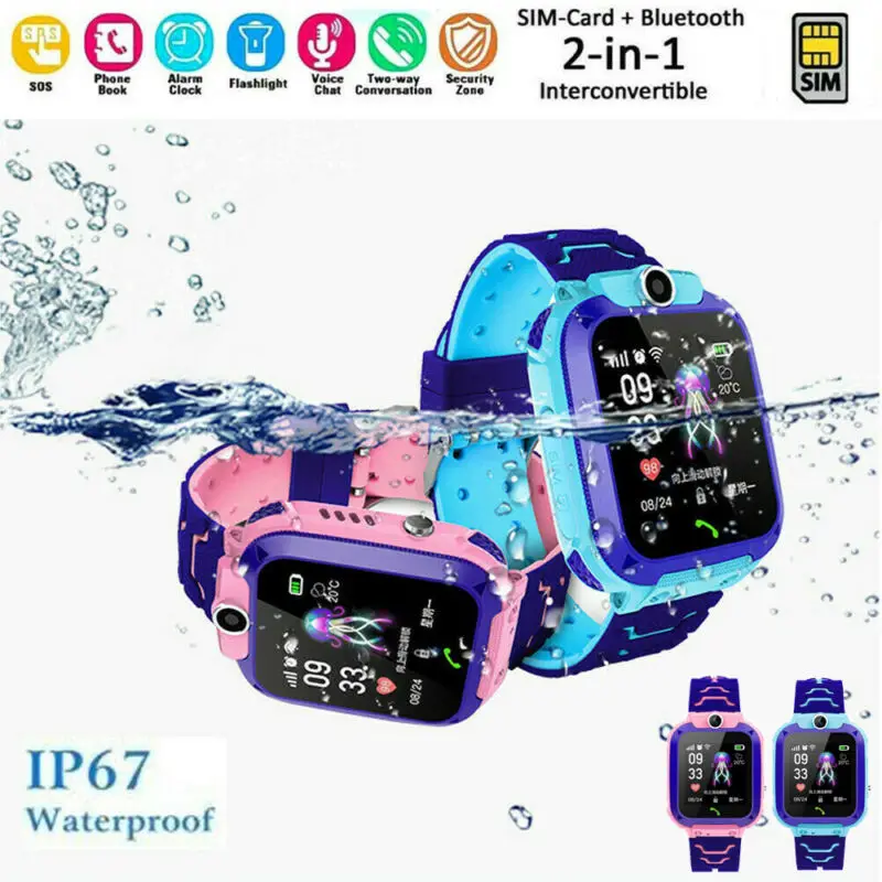 Camera Anti-Lost GPS SOS SIM Kids Smart Watch Waterproof Smartwatch Call Phone Sim For Android iOS Apple | Электроника