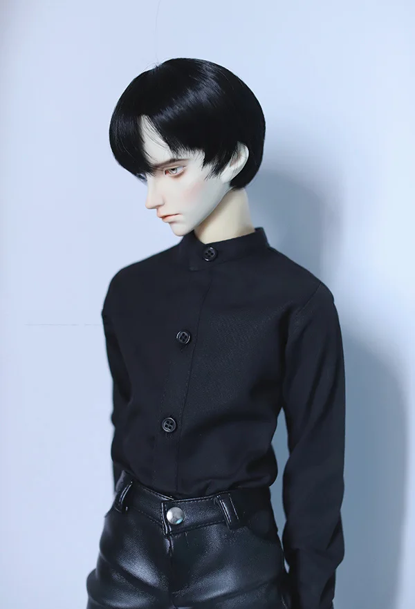 

BJD Doll clothes suitable for 1-31-4uncle black gentleman style stand-up collar shirt doll accessories