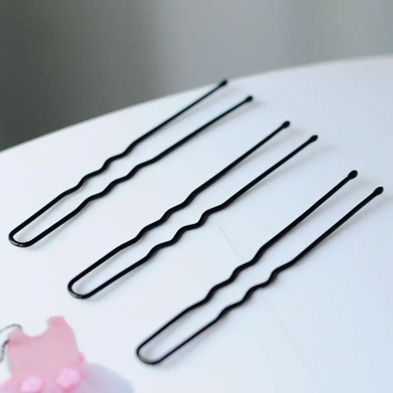 1 набор профессиональные заколки для волос черные Кудрявые Волнистые ручки