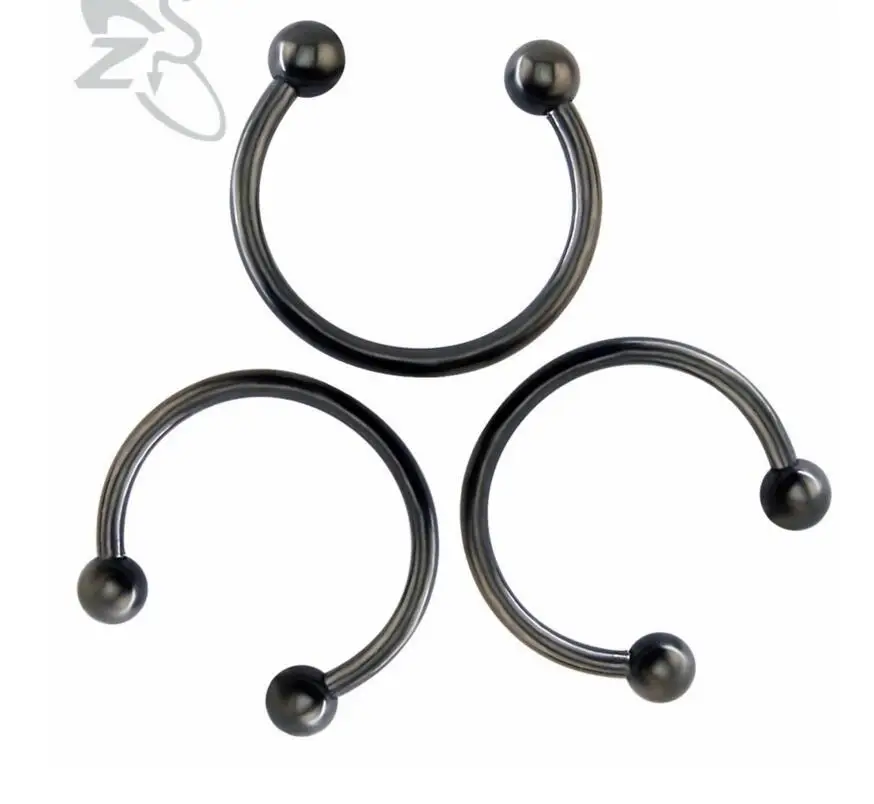 10PCS 8 шт./10 шт./лот из нержавеющей стали Нос Кольца в нос шарики циркулярные подковы штанги кольцо пирсинг ювелирные изделия - Окраска металла: 10PCS