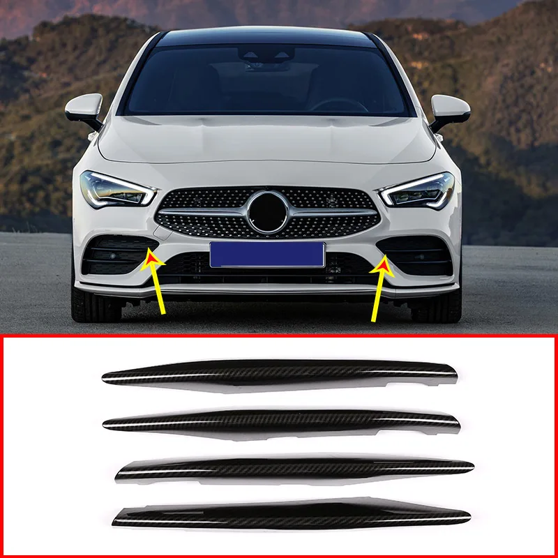 

Carbon Fiber For Mercedes Benz A Class W177 A180 A200 2019 Car Front Fog Lamp Strips Trim Cover Sticker Air Intake Grille Slats