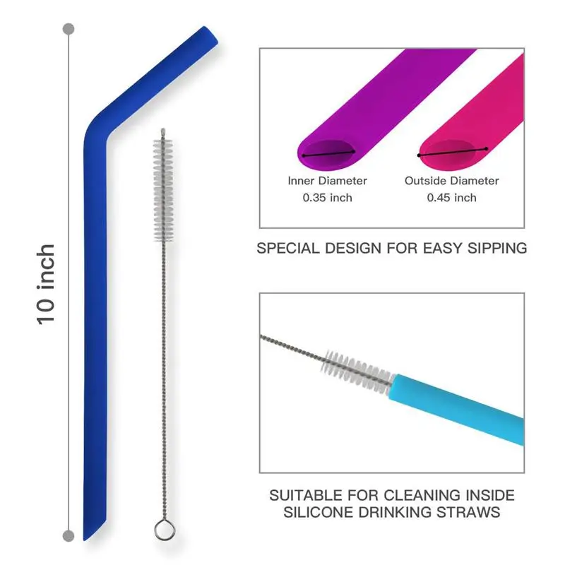 Силиконовые соломинки для 30 унций многоразовые силиконовые питья 14 шт. очень