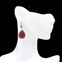 35x13mm shecrown jewelry set 18x13mm drop real red ruby white cz for sister daily wear silver pendant earrings