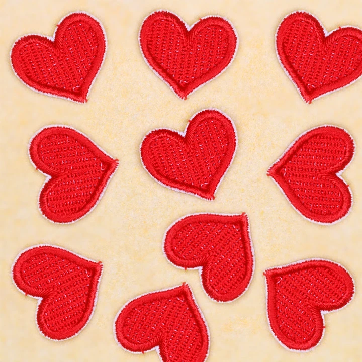 10pcs-red 10 шт. нашивки в виде сердца Красного и розового цвета с вышивкой для одежды, сумки для шляп, швейные наклейки для аппликаций, аксессуары для одежды DIY - Цвет: 10pcs-red