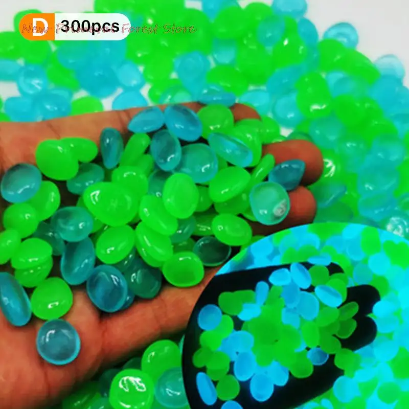 

Лидер продаж 300 шт./упак. светящиеся маленькие камни, украшение для сада, светящиеся в темноте декоративные наружные аквариумные камни