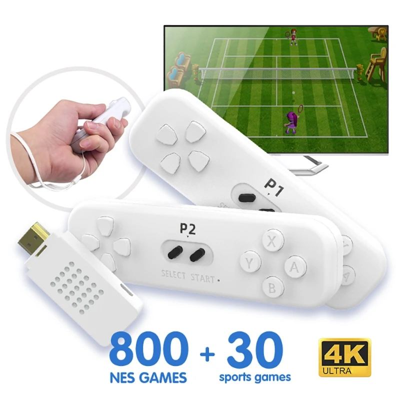 

Video Game Console Wireless Controller, Built-in 830 Games Y2 FIT HDMI-Compatible Classic Gaming Kit Accessories
