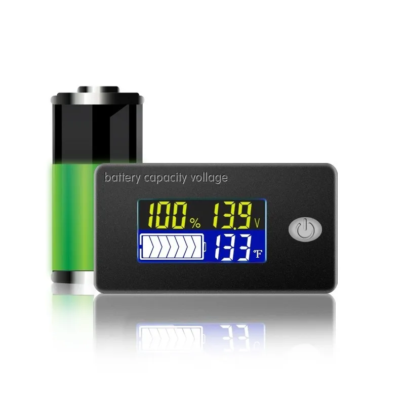 

DC 10V~100V Li-ion Lifepo4 Lead acid Battery Tester Capacity Indicator Meter Voltmeter Temperature Monitor 12V 24V 36V 48V 96V