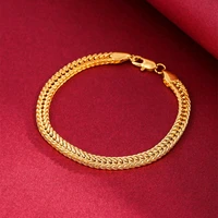 exquisite classic gold color bracelet for women men luxury female male jewelry accessories birthday party gifts