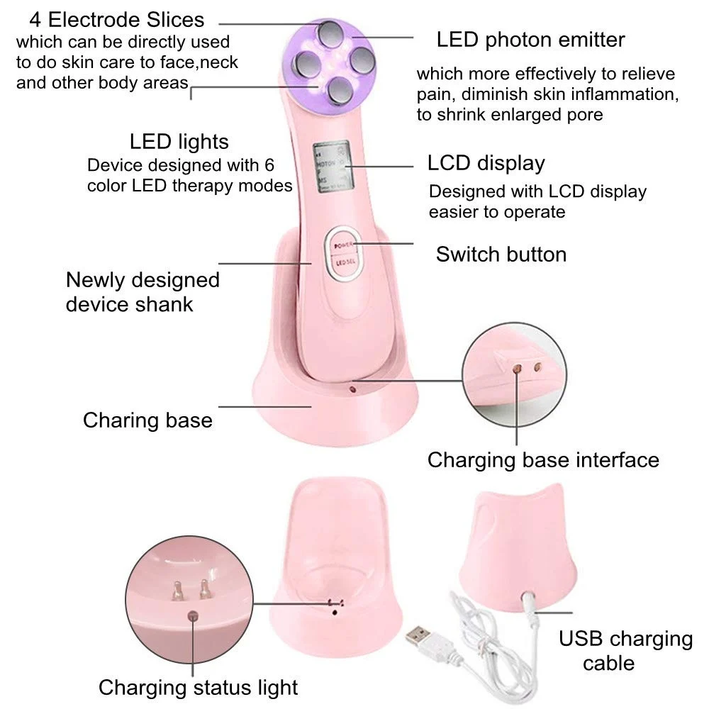 Светодиодный фотон для лица радиочастотная мезотерапия Электропорация подтяжка