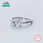 Кольцо женское из серебра 925 пробы, регулируемое, с фианитами, 12 знаков зодиака