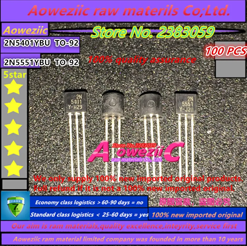 Aoweziic 2020 + 100% новая импортная оригинальная 2N5401YBU 2N5401 2N5551YBU 2N5551 TO 92 низкая Мощность