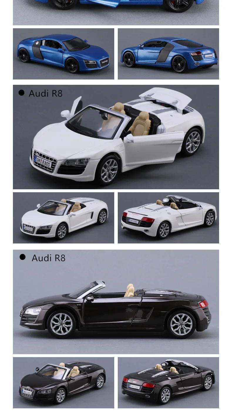 Maisto 1:24 Audi R8, модель автомобиля из сплава, модель автомобиля, украшение автомобиля, коллекция, Подарочная игрушка