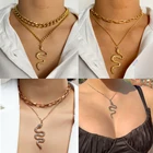 Ожерелье из сплава с подвеской в виде змеи, Женская цепочка-подвеска в стиле минимализма, модное Ювелирное Украшение в форме змеи для женщин, хороший подарок для вечеринки