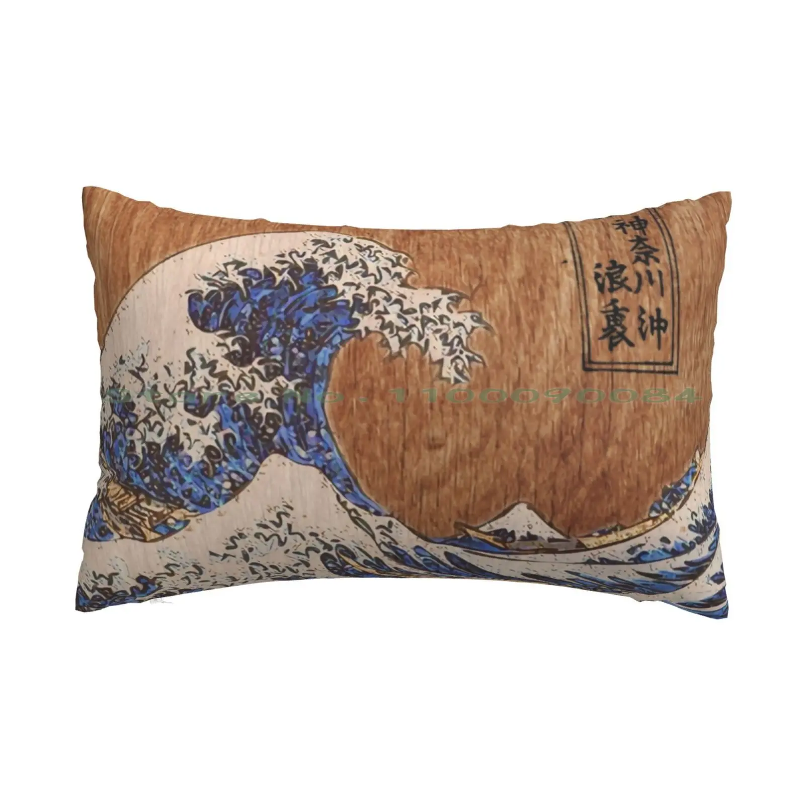 

Hokusai The Great Wave With Wood Pattern Texture Pillow Case 20x30 50*75 Sofa Bedroom Supermoto Supermotard Motocross Moto