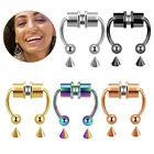 Магнитные кольца в нос, из нержавеющей стали 316L, U-образные кольца для перегородки, искусственная перегородка, не пирсинг, для женщин и девочек