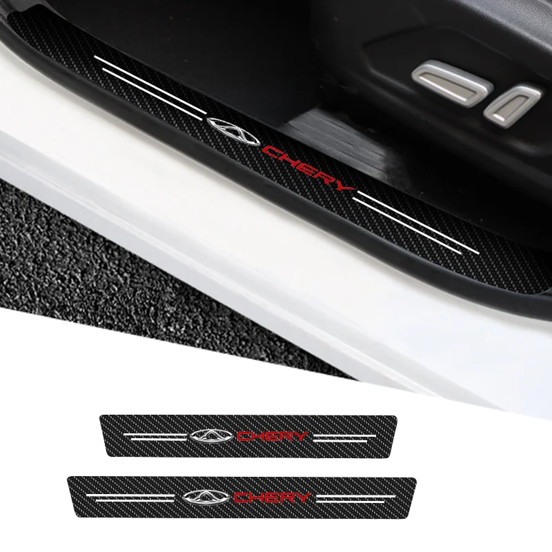 

Car Door Threshold Scuff Plate Carbon Fiber Sill Protector Stickers For Chery Arrizo 5 5P GX Tiggo Auto Door Entry Pedal Guards