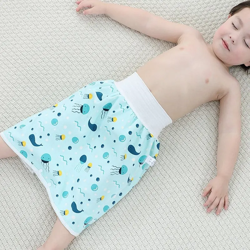 Children Diaper Skirt 2 In 1 Baby Training Pants Absorbent Shorts Nappy Leakage Mat Cover Sleeping Bed Clothes | Мать и ребенок