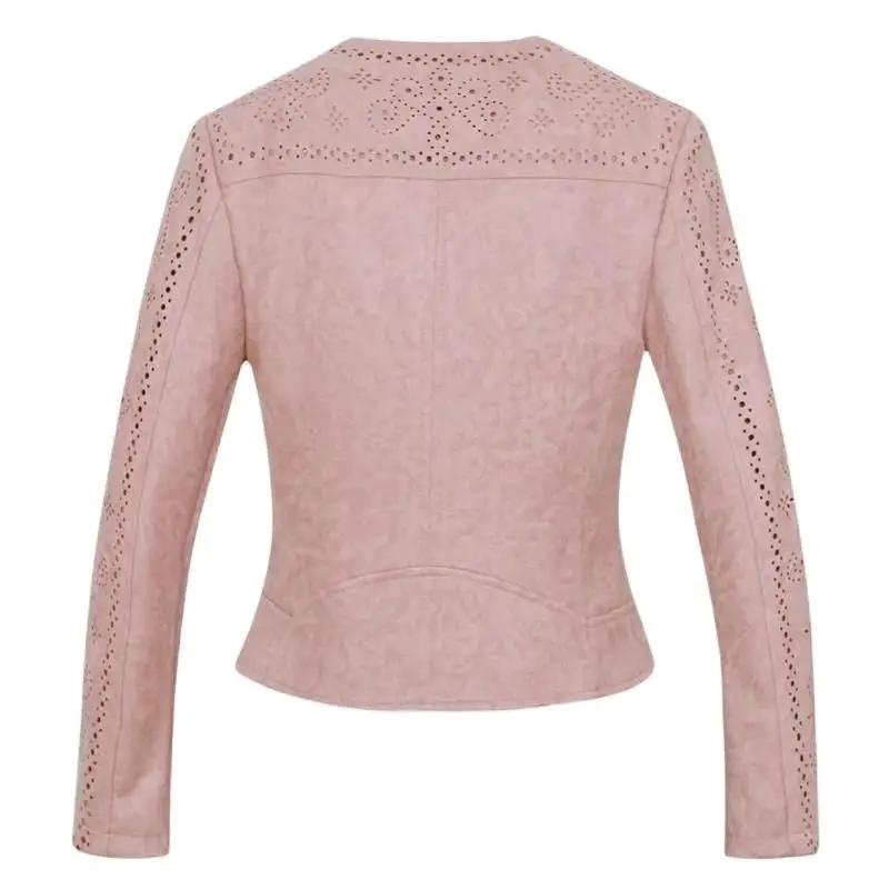Куртка женская замшевая из искусственной кожи TMODA277 модное ажурное мотоциклетное