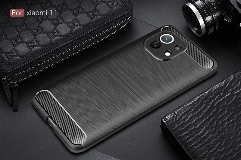 leather case for xiaomi Dành Cho Xiaomi Mi 11 Ốp Lưng Chống Sốc Sợi Carbon Dẻo Silicone Ốp Lưng Điện Thoại Xiaomi Mi11 Mi 11 Mềm Mại Ốp Lưng TPU xiaomi leather case case