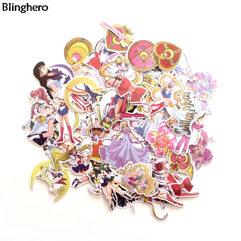 Blinghero героини Стикеры s 56 шт./компл. мультфильм для рук милые Чемодан наклейка