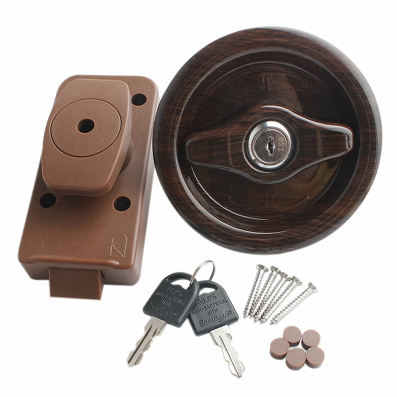

RV Door Lock Bathroom Door Lock with Key Door Thickness 24mm-45mm Suitable for Yachts Boats Caravans Campers RV