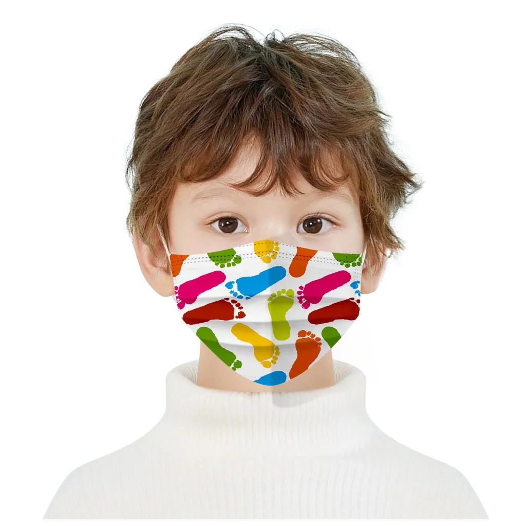 

10/20/30/50/100Pc Children Disposable Print Face Mask Industrial 3ply Ear Loop Mouth-muffle Protective Kid Mascarilla Dustproof