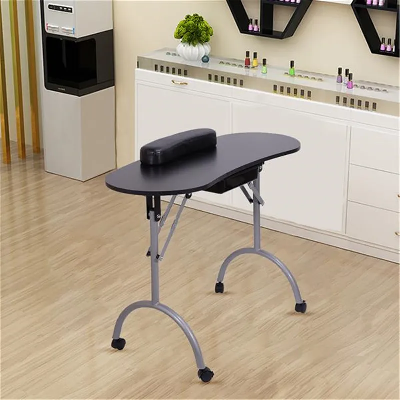 

Detachable Portable Folding Nail Table with Rotating Wheels and Large Capacity Drawer Manicure Desk Spa Beauty Salon Furniture