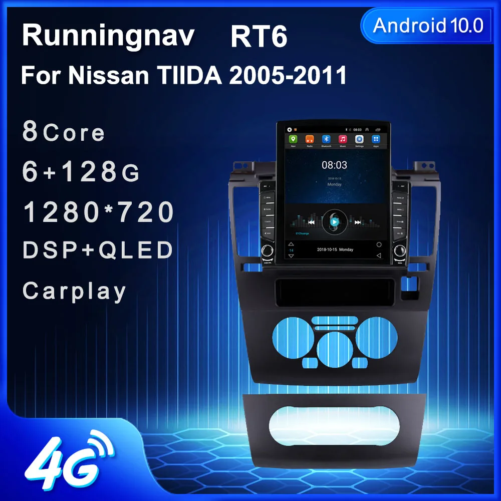

9.7" Android 10.1 For Nissan TIIDA 2005-2011 Tesla Type Car Radio Multimedia Video Player Navigation GPS RDS No Dvd