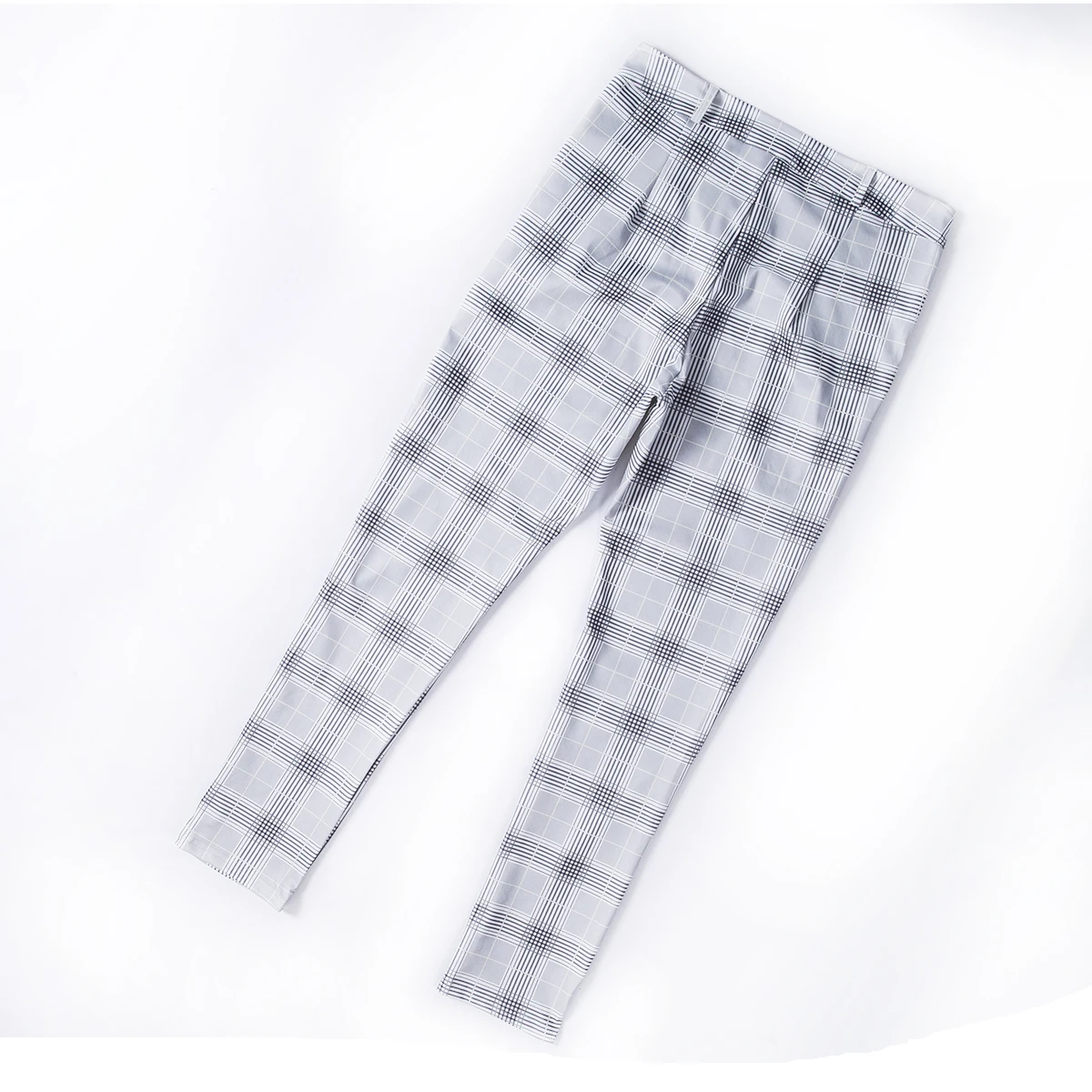 

2020 Fashion Mens Casual Slim Fit Skinny Pencil Pants Plaid Business Formal Trousers