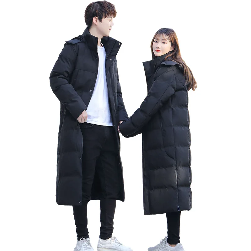 

2020 Cotton Padded Jacket Lovers Korean Slim X Long Thickened Plus Size Men's Winter Coat Hooded Clothes for Tall Man 200cm
