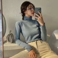Autumn Winter Woman Sweaters Fashion Turtleneck Slimming Inside With Outside Wear Long Sleeve Knit Thin Comfortable Sweater