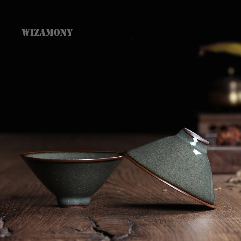 WIZAMONY 2 шт. ручной работы чай Longquan celadon красивый чайный набор чайная чашка горшок