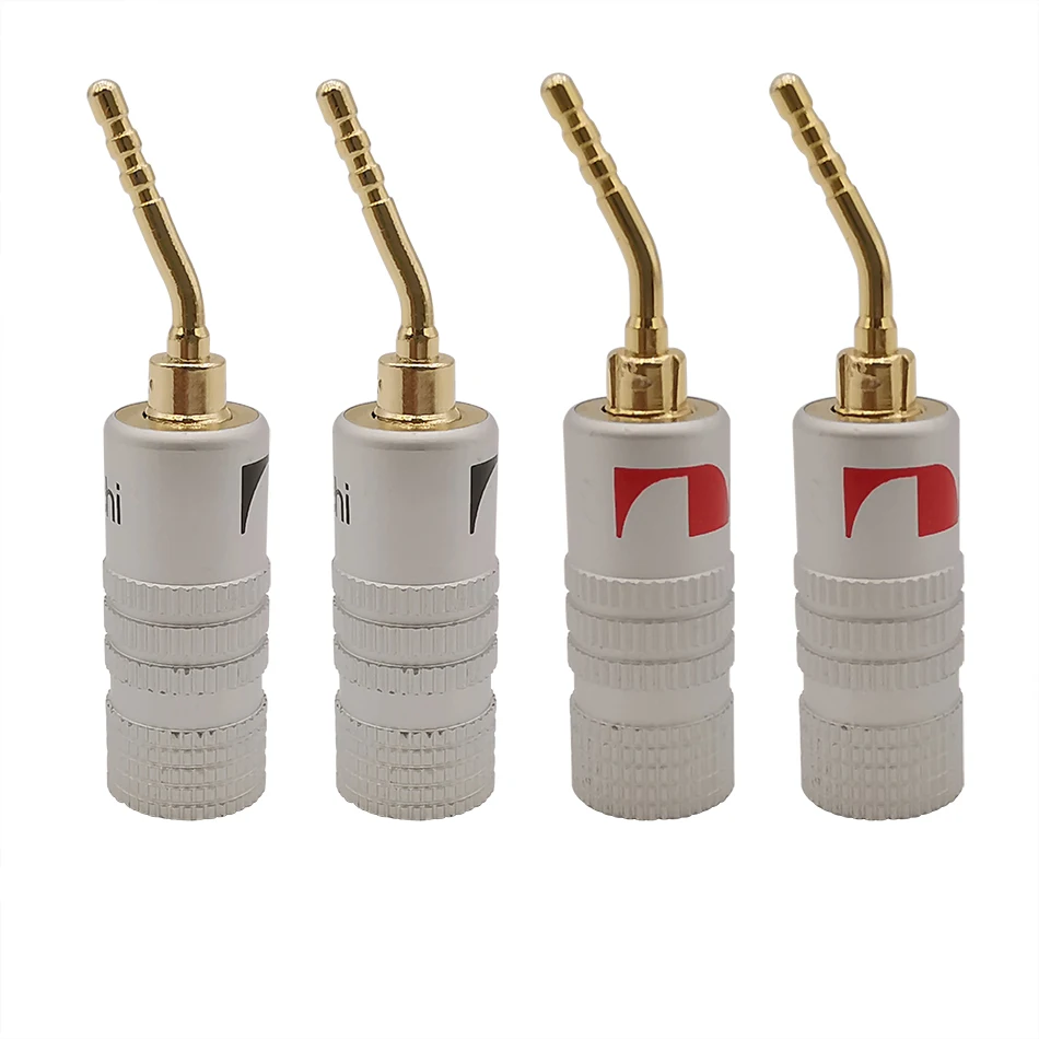 4 шт. Позолоченные 2 мм штекеры типа банан угловой штырьковый разъем с винтовым