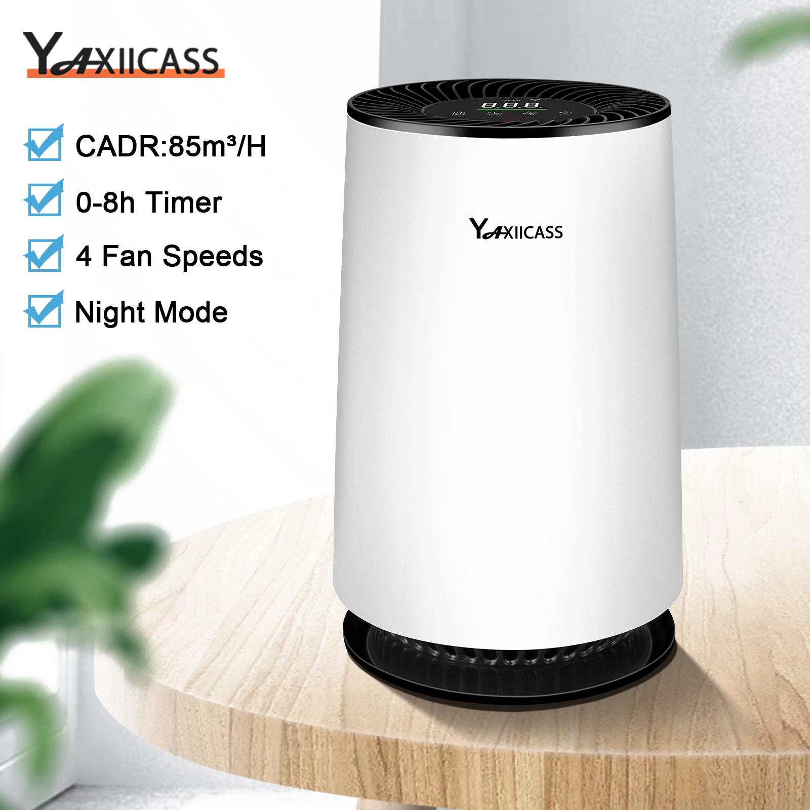 

YAXIICASS Intelligent Air Purifier Multifunctional Timing Purifier For Home Automatic Mode True HEPA Filter Purifier Air Cleaner