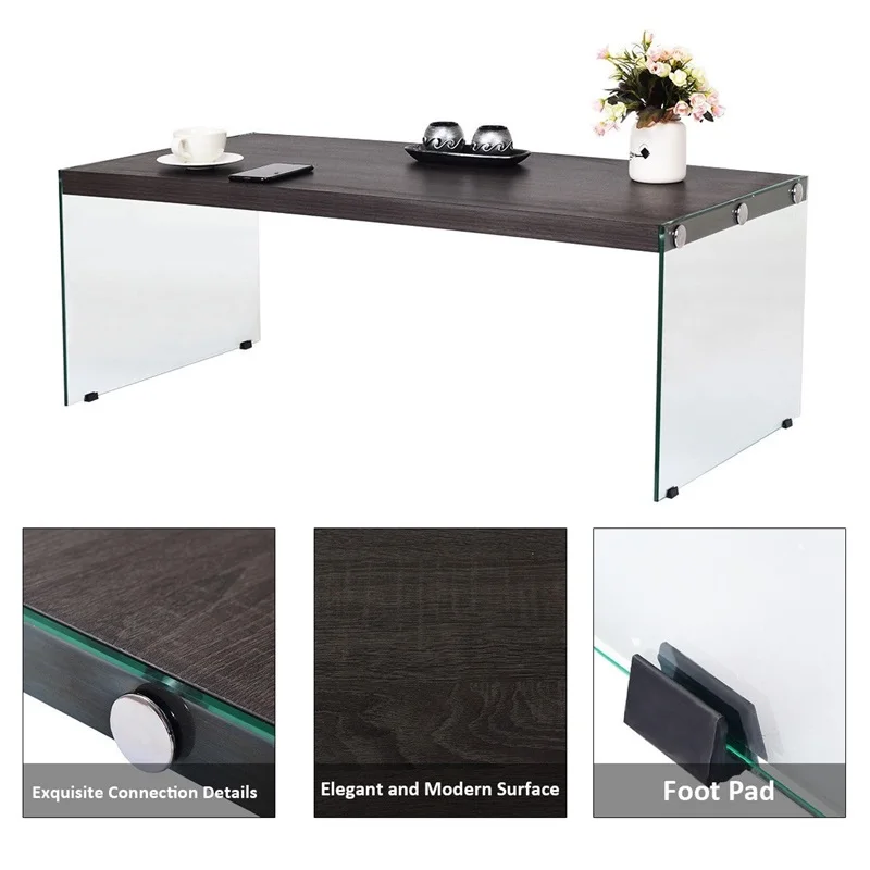 Современный кофейный столик Soho для гостиной с ножками из закаленного стекла