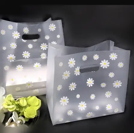 

100PCS 18*25*10cm Lovely Floral Gift Bag Thicken Plastic Carry Bag Shopping bag ,Takeaway salad packing bag