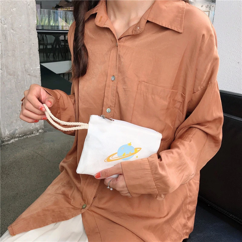 

Cards Wallet Mini Canvas Coin Purse Mobile Phone Bag Coin Pouch Wrist Bag Casual Style Zipper Fashion Accessories Classic