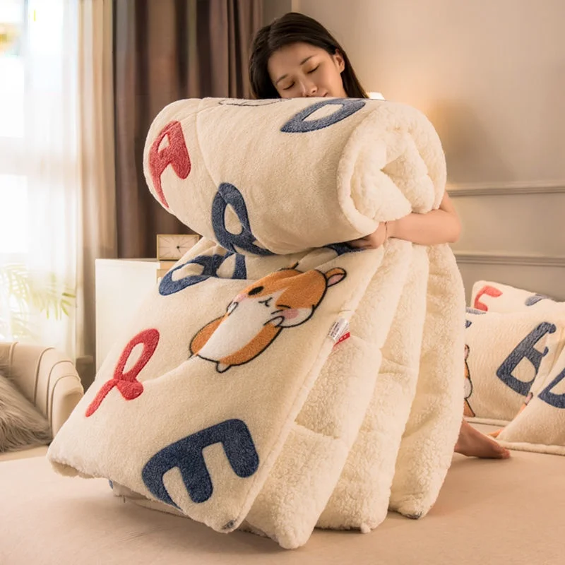 

2022 одеяло из овечьей шерсти зимнее одеяло 5 кг двухстороннее Флисовое одеяло утолщенное теплое осенне-зимнее плюшевое одеяло