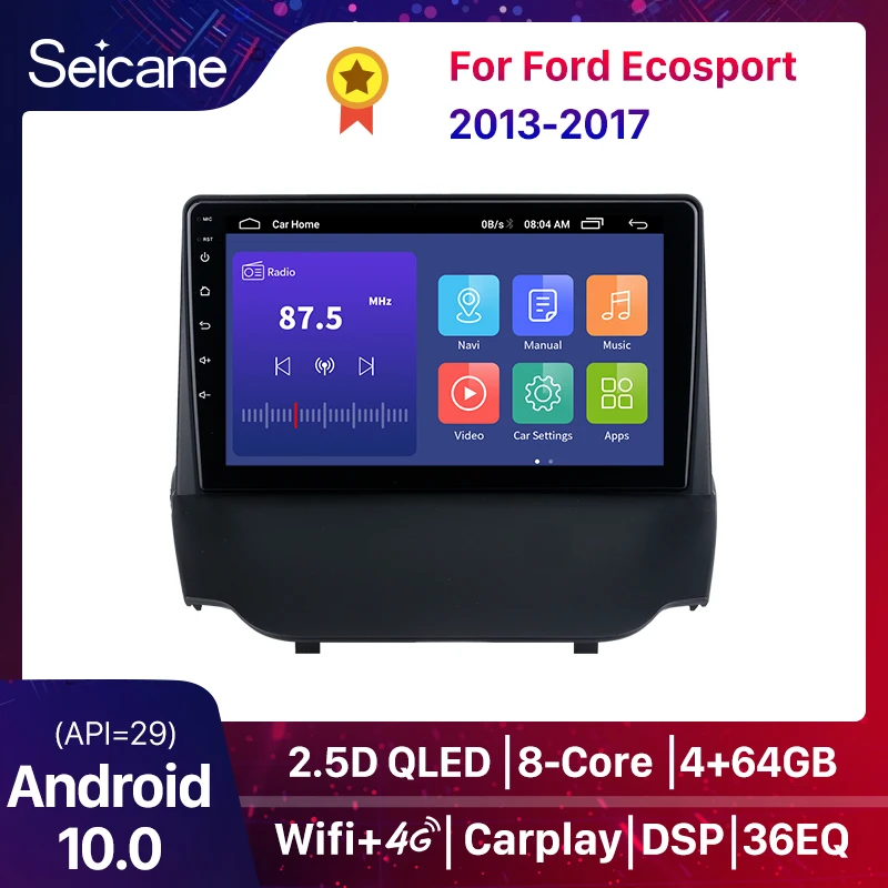 2din Android10.0 Car Radio For Ford Ecosport 2013 2014 2015 2016 2017 Auto Radio Stereo Car Multimedia Player GPS 8 Core DSP 4GB