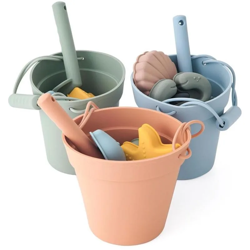 

Summer Silicone Soft Baby Beach Toys Children Sandbox Set Kit Beach Play Sand Water Play Toys Outdoor Digging Sand Tool