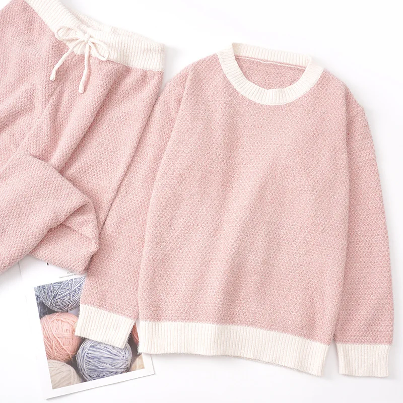 

Sweet Pink Girly Sleepwear Sets Spring Autumn Winter Keep Warm Pijamas Women Plush Pijamas Mujer Fashion Homewear Nighty Pijama