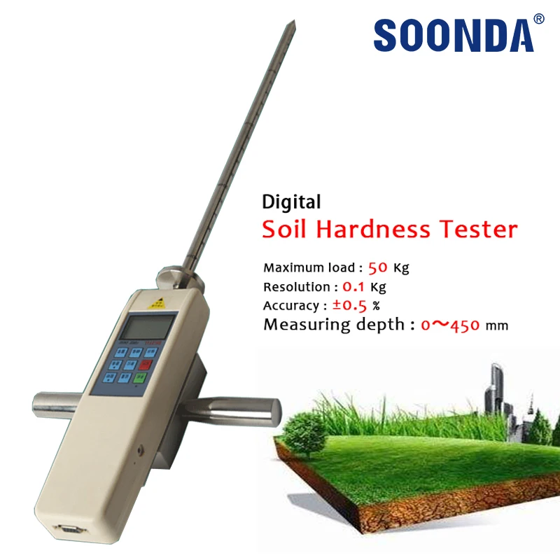 

Digital Soil Hardness Tester Soil Firmness Determination Compactness Tightness Chamber Meter 0～450mm Depth Measuring Instrument