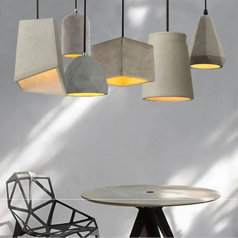 20 видов Лофт цемента подвесные светильники современные промышленные бетонный