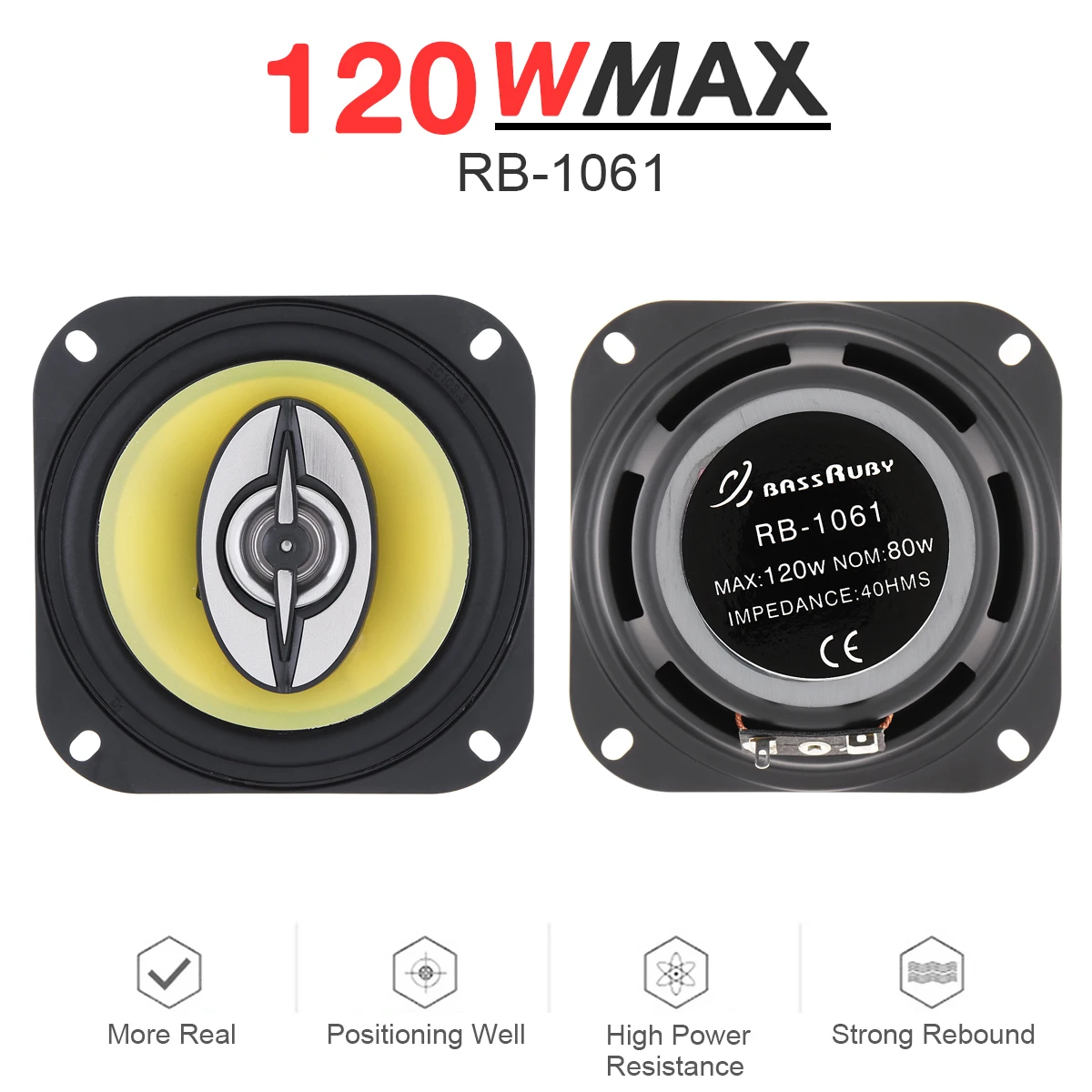 

2pcs 4/5/6 Inch 120W Universal 2 Way Car Coaxial Speakers Audio Stereo Full Range Frequency HiFi for Car Vehicle Loudspeakers