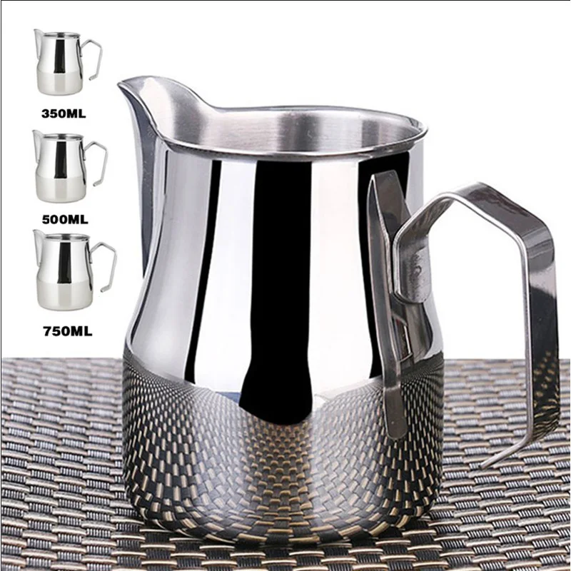 

Stainless Steel Milk Jug Espresso Cups Coffee Foamer Mugs Italian Latte Art Latte Milk Frothing Jug Pitcher Cup 350/500/750 Ml